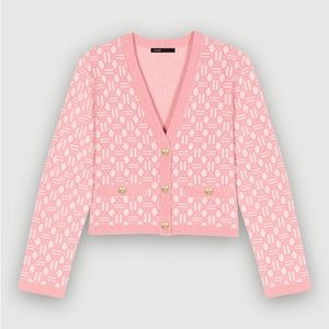 Maje PINK JACQUARD CARDIGAN